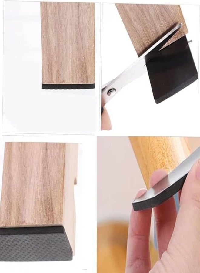 Clickswift® 12 قطعة واقيات أرضية مطاطية ذاتية اللصق على شكل مستطيل، وسادات أثاث مانعة للانزلاق، وسادة توازن للأريكة والسرير، وسادة عازلة للصوت، 4.2 × 3 × 0.5 سم (لون أسود) - Image 4